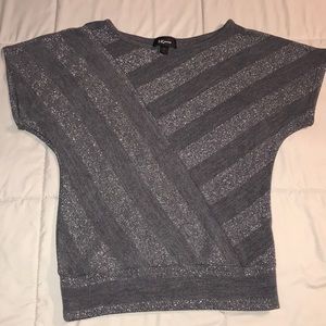 Grey IZ BYER glitter top size XS